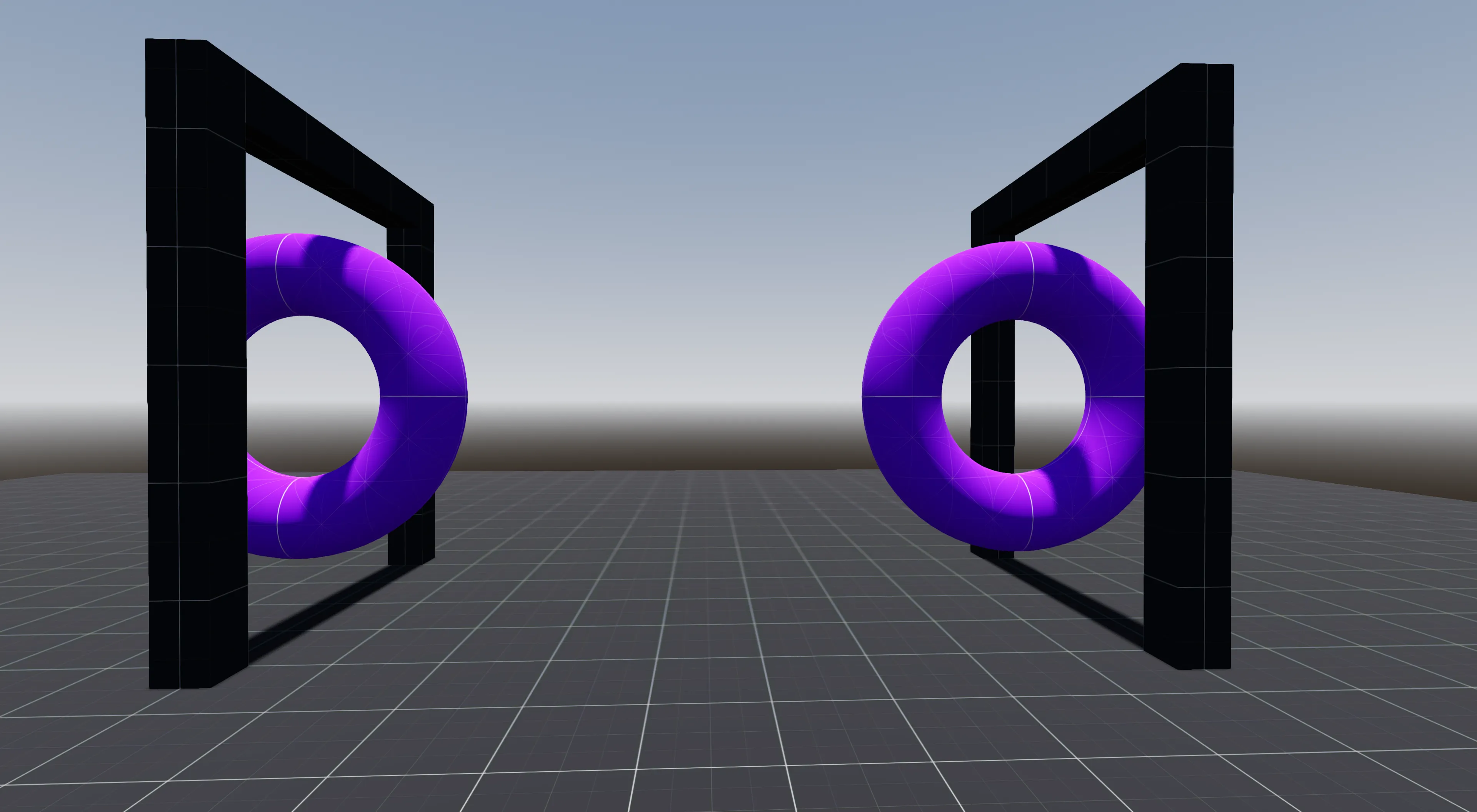 Torus that smoothly transitions between portals